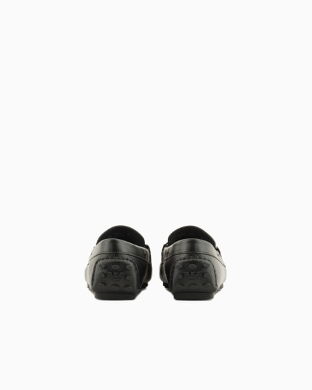 Armani Mocasines driver en cuero plena flor con estribo Envío gratis