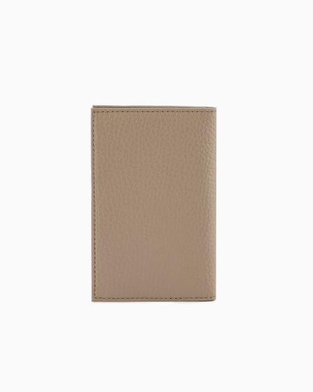 Armani Tarjetero plegable de piel abatanada ÚLTIMAS EDICIONES
