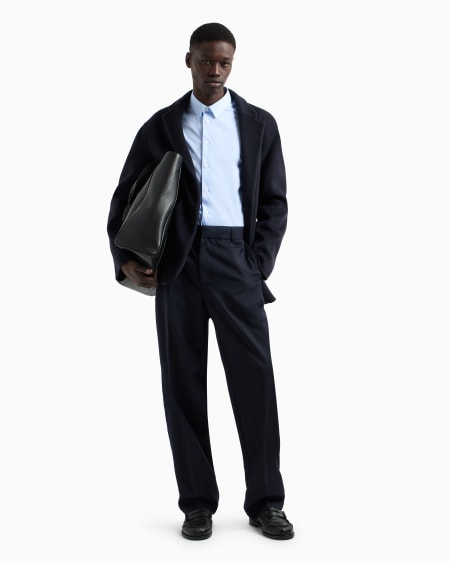Armani Pantalones chinos de sarga ligera de mezcla de lana virgen Promoción por tiempo limitado