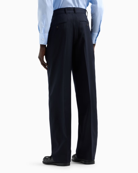 Armani Pantalones chinos de sarga ligera de mezcla de lana virgen Promoción por tiempo limitado