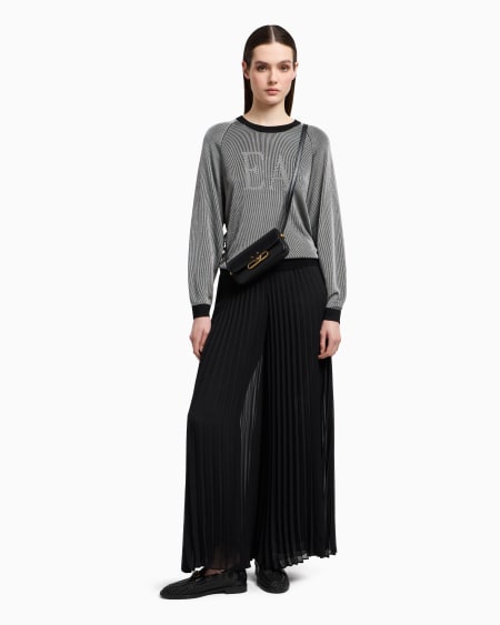 Armani Jersey bicolor de canalé inglés con logotipo EA Superdescuento