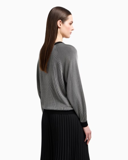 Armani Jersey bicolor de canalé inglés con logotipo EA Superdescuento