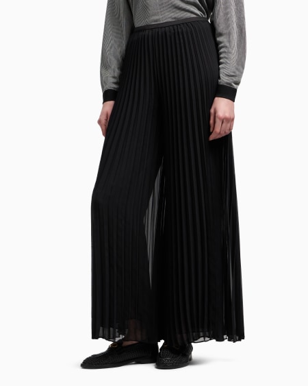 Armani Pantalones plisados de georgette técnico Grandes descuentos