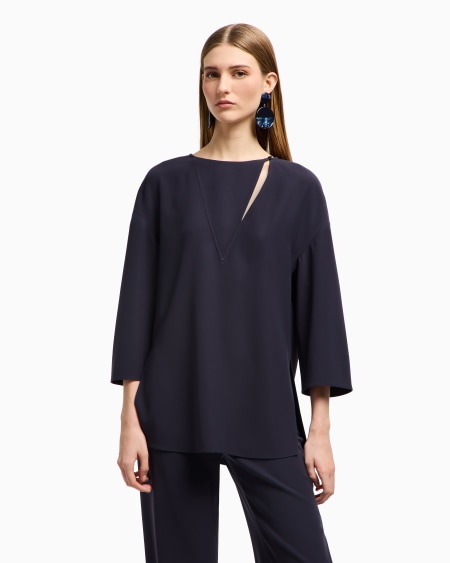 Armani Blusa de cady técnico cortado a láser Envío internacional gratuito