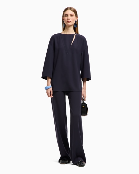 Armani Pantalones palazzo de cady técnico Tienda de fábrica