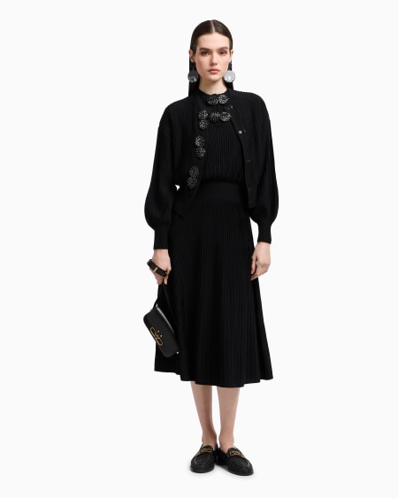 Armani Vestido largo de tejido ottoman con detalles joya Ahorra y exporta