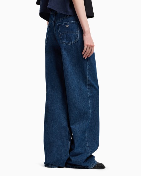 Armani Vaqueros J8B de cintura media y pernera ancha de denim con aplicación integral de strass Libre de impuestos