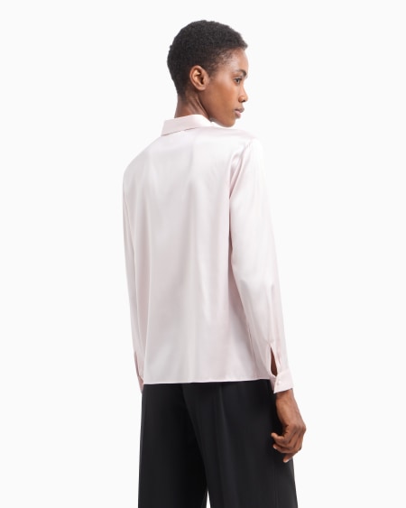 Armani Camisa en raso de seda Última moda