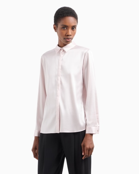 Armani Camisa en raso de seda Última moda