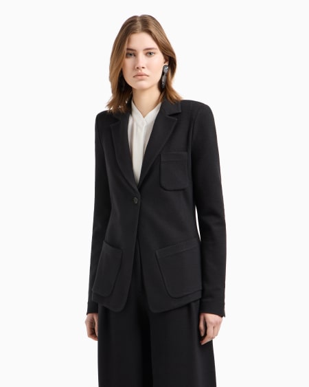 Armani Chaqueta de abotonadura sencilla de punto con elaboración en tejido jacquard efecto punto Ofertas de temporada