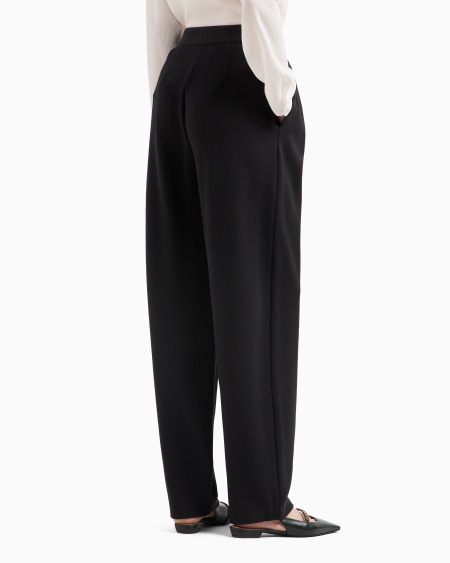 Armani Pantalones de pinzas de punto en tejido jacquard con efecto malla Ofertas especiales