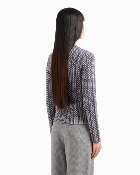 Armani Chaqueta con cuello de tira de tejido jacquard bicolor Precio ultrabajo