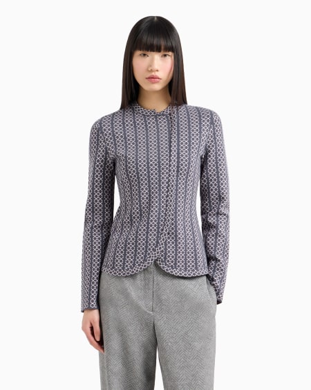 Armani Chaqueta con cuello de tira de tejido jacquard bicolor Precio ultrabajo