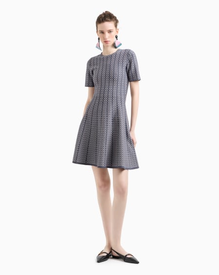Armani Vestido acampanado de punto con elaboración en tejido jacquard Devoluciones gratuitas