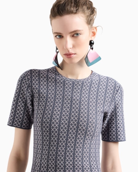 Armani Vestido acampanado de punto con elaboración en tejido jacquard Devoluciones gratuitas