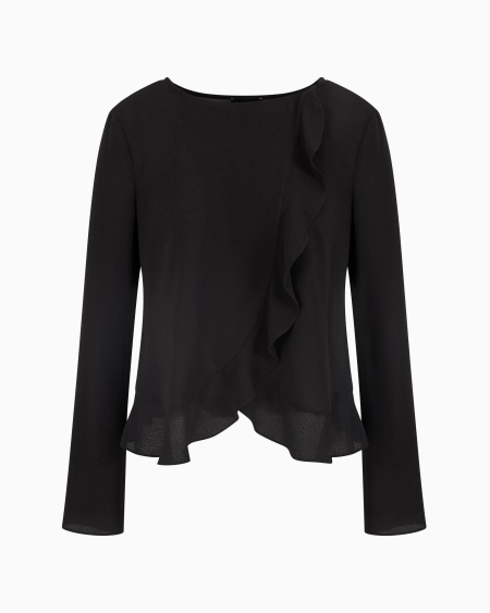 Armani Chaqueta camisera de crepé fluido con volantes En línea