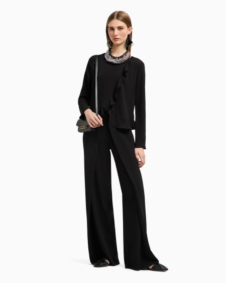 Armani Pantalones con panel de crepé fluido Outlet