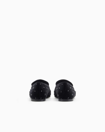 Armani Slippers de terciopelo con strass Outlet online