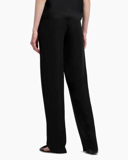 Armani Pantalones de pernera ancha de crepé de lúrex Venta caliente