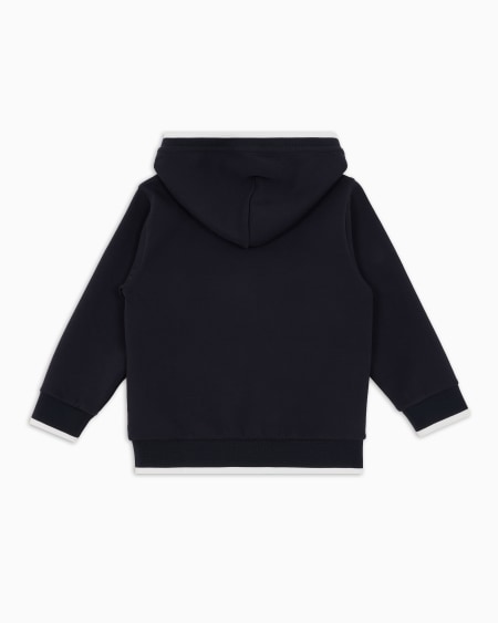 Armani Sudadera de punto doble con capucha y maxibordado Gran oferta