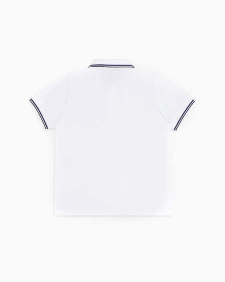Armani Polo de piqué elástico con bordes a rayas Rebajas baratas