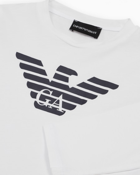 Armani Jersey de punto de algodón pima con logotipo Rebajas de fábrica