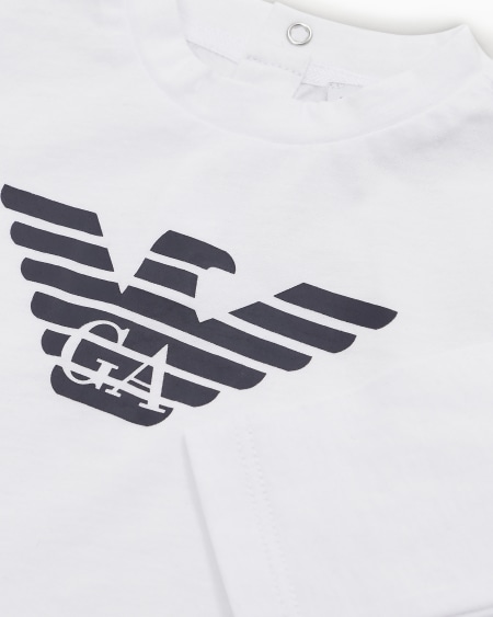 Armani Jersey de punto de algodón pima con logotipo Tienda