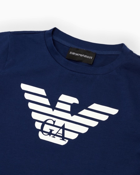Armani Camiseta de punto de algodón pima con logotipo Mejor oferta