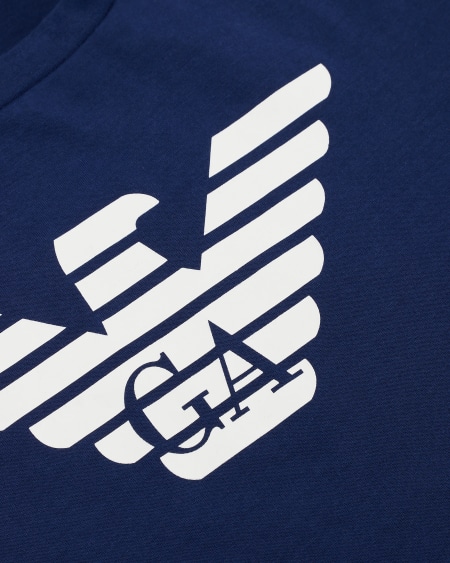 Armani Camiseta de punto de algodón pima con logotipo Mejor oferta