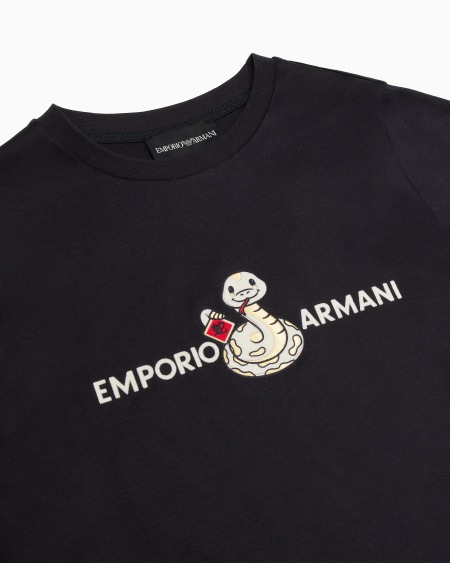 Armani Camiseta de punto de mezcla de lyocell con estampado de serpiente ASV Envío gratis