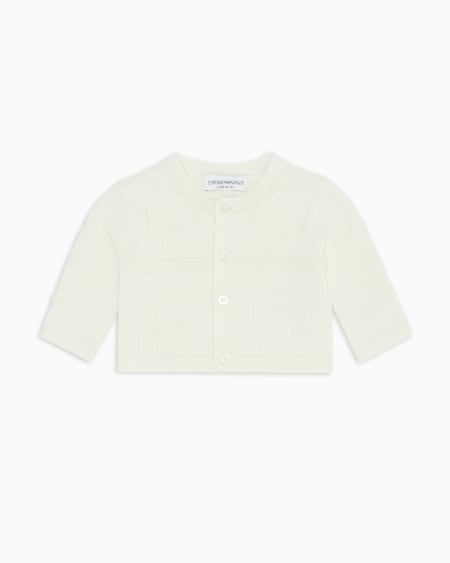 Armani Cárdigan de punto con logotipo en intarsia y motivo Tendresse COMPRAR AHORA