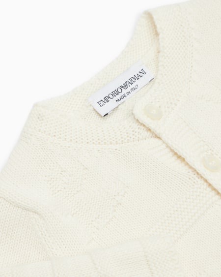 Armani Cárdigan de punto con logotipo en intarsia y motivo Tendresse COMPRAR AHORA