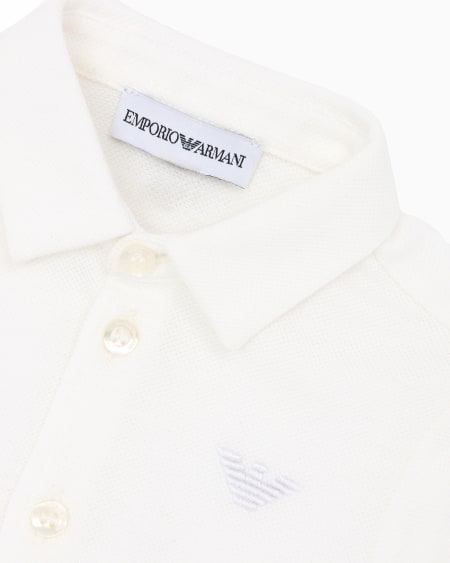 Armani Camisa de piqué con bordado de águila ÚLTIMAS EDICIONES