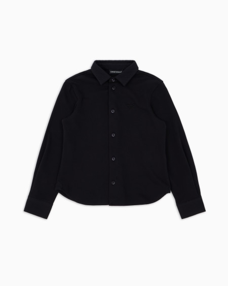Armani Camisa de piqué con bordado de águila