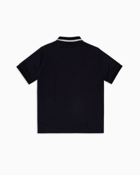 Armani Polo de punto de mezcla de lyocell con logotipo bordado ASV Solo hoy