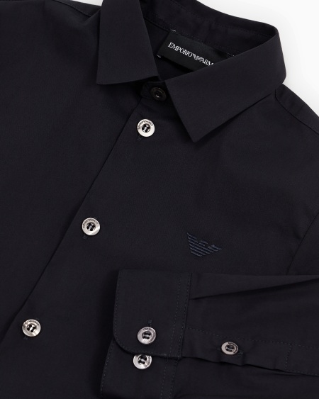 Armani Camisa de algodón con bordado de águila Oferta especial de fábrica