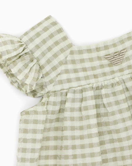Armani Vestido de guinga de algodón con acabado sirsaca Solo queda un día