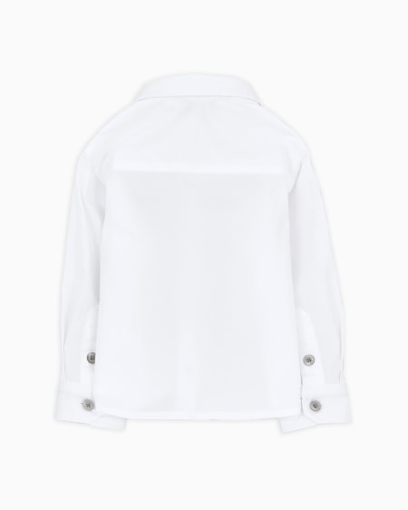 Armani Camisa de algodón elástico con bordado de águila Superdescuento