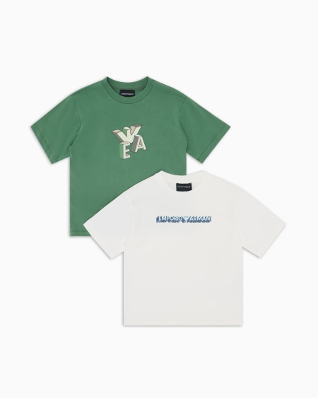 Armani Paquete de dos camisetas con logotipo estampado