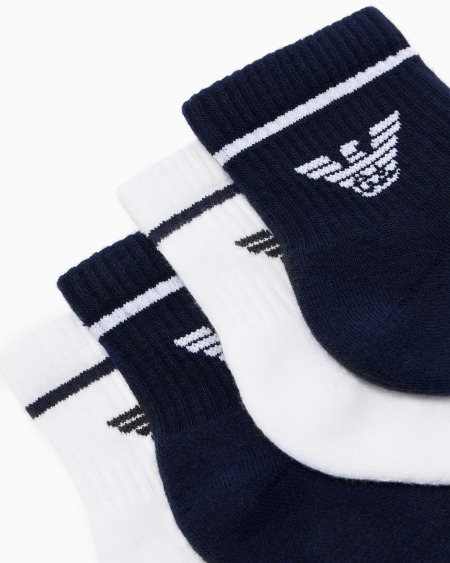 Armani Paquete de dos pares de calcetines de rizo con águila en tejido jacquard Ahorra y exporta