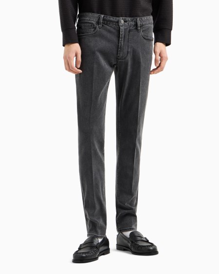 Armani Vaqueros J06 slim fit de cómodo denim aclarado Libre de impuestos