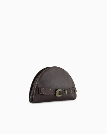 Armani Bolso de mano en piel con logotipo en relieve En línea