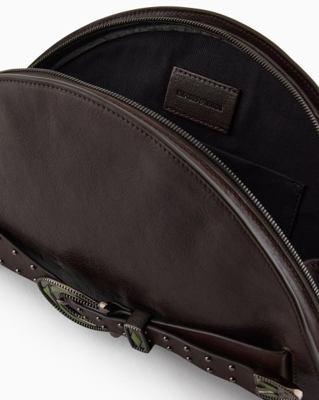 Armani Bolso de mano en piel con logotipo en relieve En línea