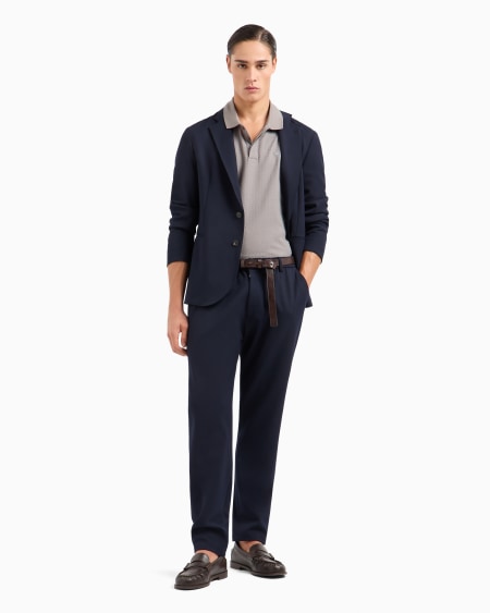 Armani Chaqueta de abotonadura sencilla de gabardina técnica elástica Outlet online