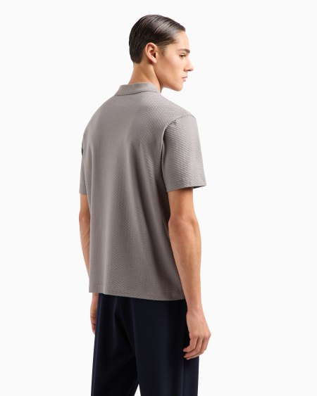 Armani Polo de punto con fantasía en tejido jacquard en relieve y con efecto tridimensional Ofertas