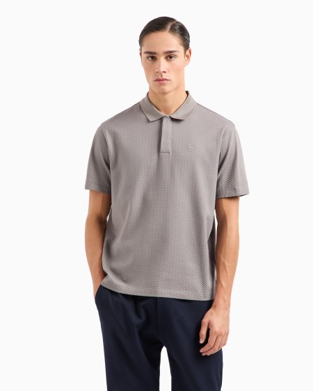 Armani Polo de punto con fantasía en tejido jacquard en relieve y con efecto tridimensional Ofertas
