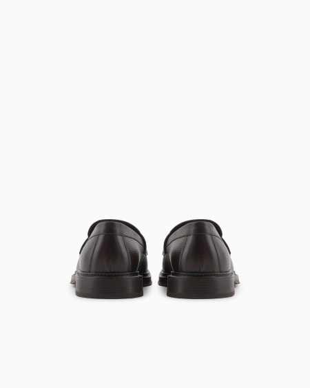 Armani Mocasines de cuero plena flor Venta caliente