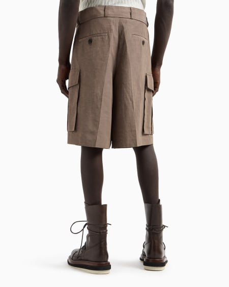 Armani Bermudas cargo en mezcla de lino Gran oferta