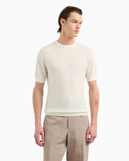 Armani Jersey de punto adamascado en mezcla de lyocell ASV Rebajas baratas