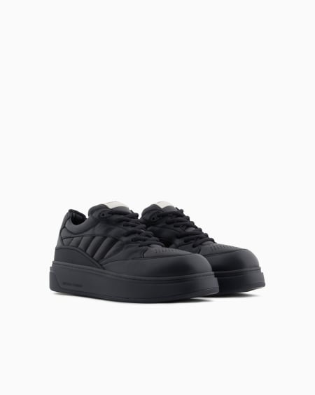 Armani Deportivas con detalles de napa acolchada Liquidación